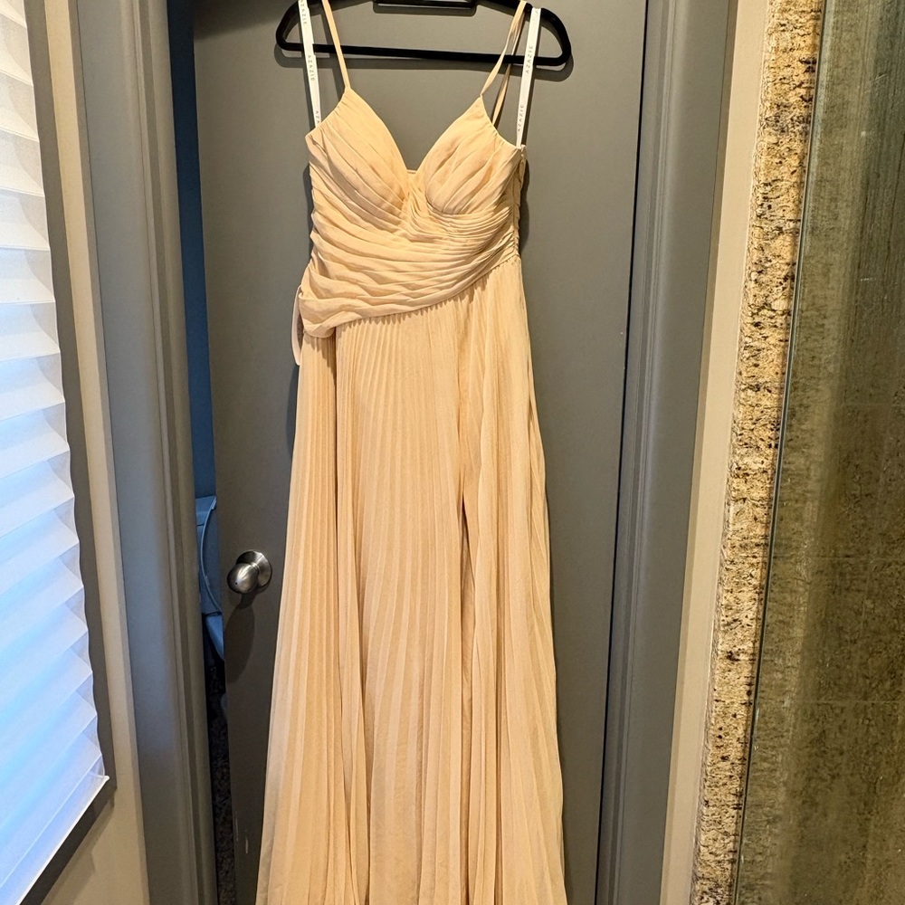 Azazie Champagne Bridesmaid Dress